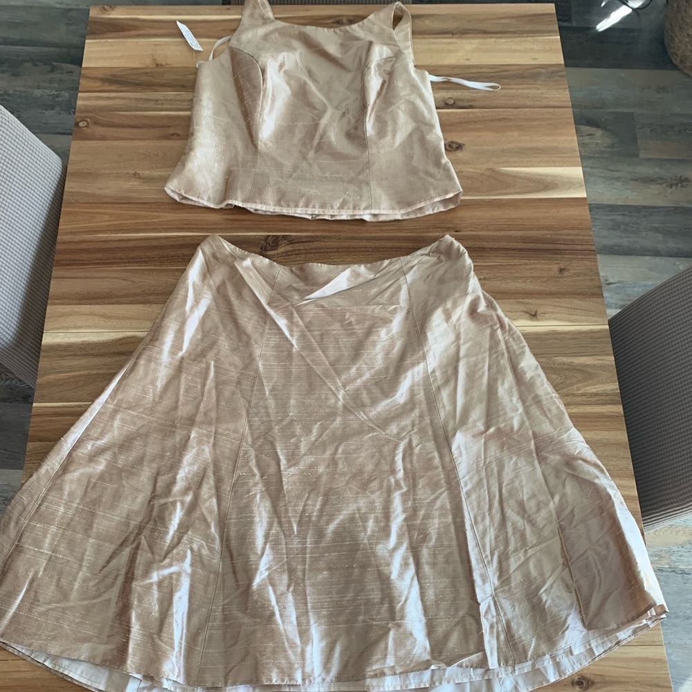 🚫SOLD🚫Watters & Watters Gold 2 piece Dress sz 18